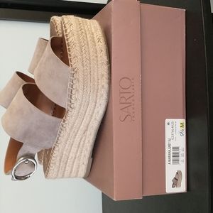 Franco Sarto espadrille sandals size 9.5 grey suede
